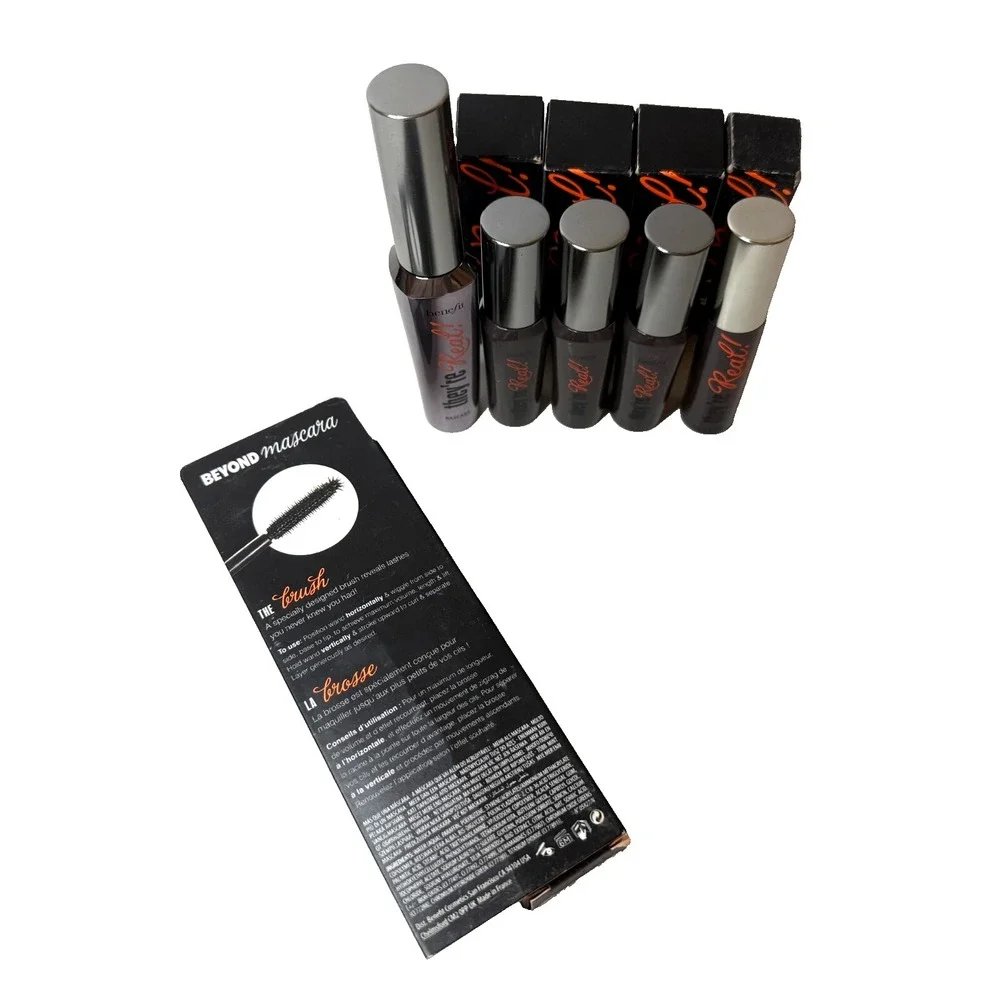LOT of 5 Benefit They're Real! Beyond Mascara Full Size+Travel Black Long Lashes